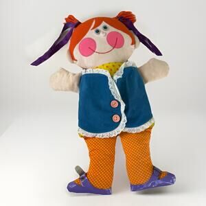 ORIGINAL VINTAGE 18" 1970 Playskool Dressy Bessy Teaching Doll Buckle Button Zip